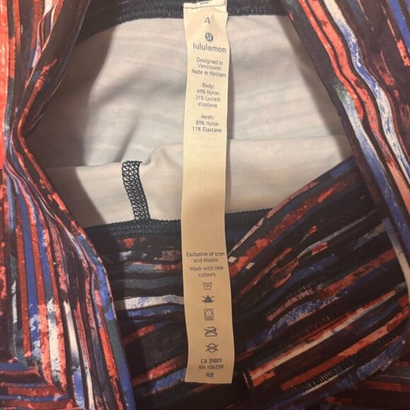 Lululemon Train Times 7/8 Pant 25" Hinshu Alpine White Multi/Black Womens Sz 4 - Picture 7 of 8